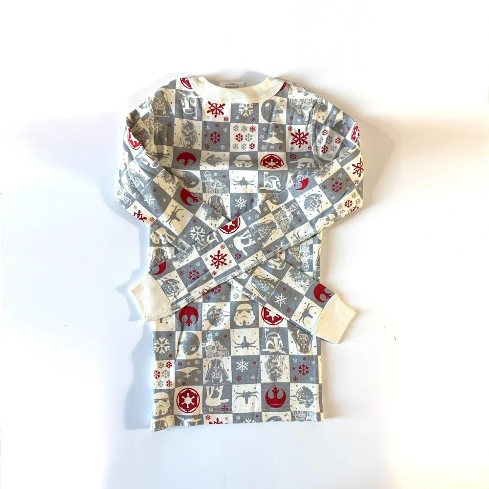 Hanna Andersson Star Wars Holiday Christmas Pajamas‎ 2 Pc. Sz 10 Red Gray Cotton